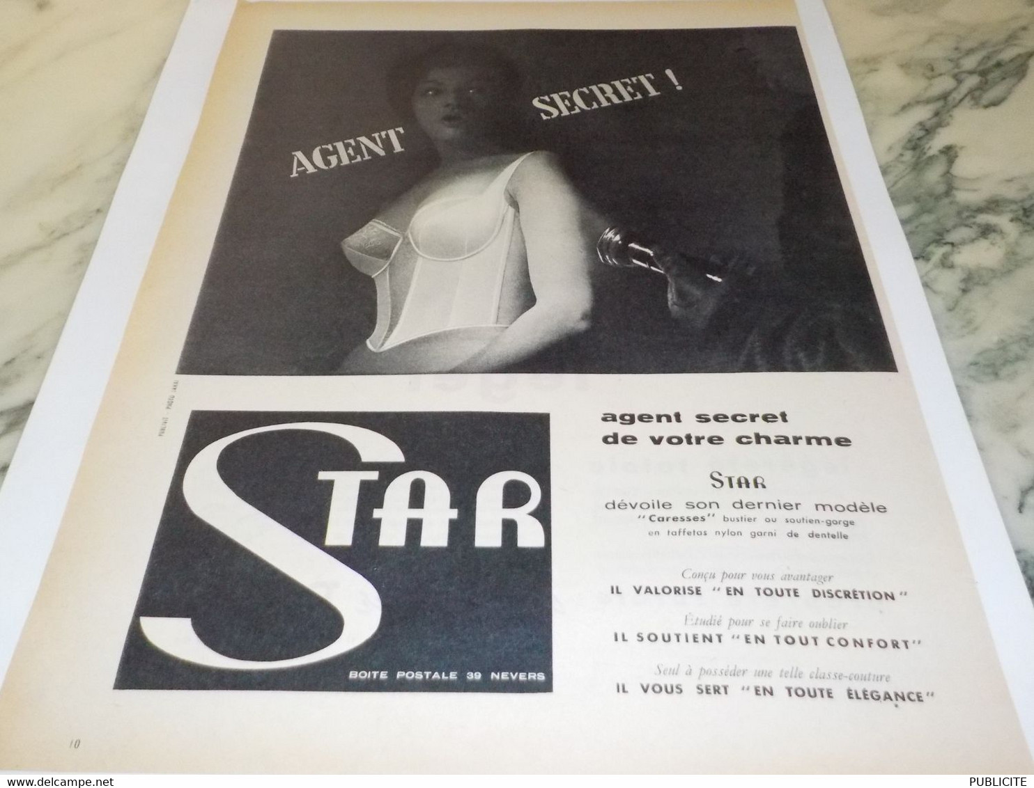 ANCIENNE  PUBLICITE AGENT SECRET DE CHARME  STAR 1959 - Other & Unclassified