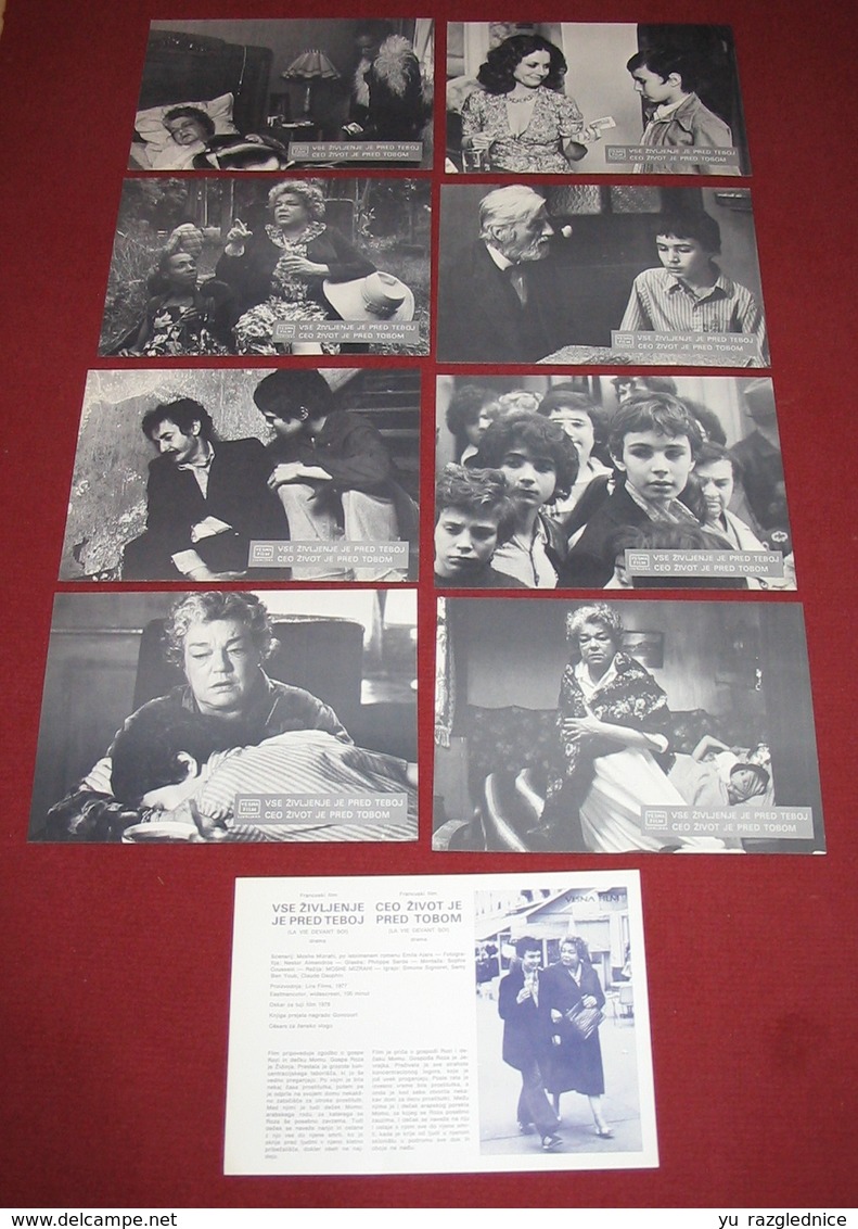 Simone Signoret MADAME ROSA Michael Bat-Adam 8x Yugoslavian Lobby Cards - Foto's