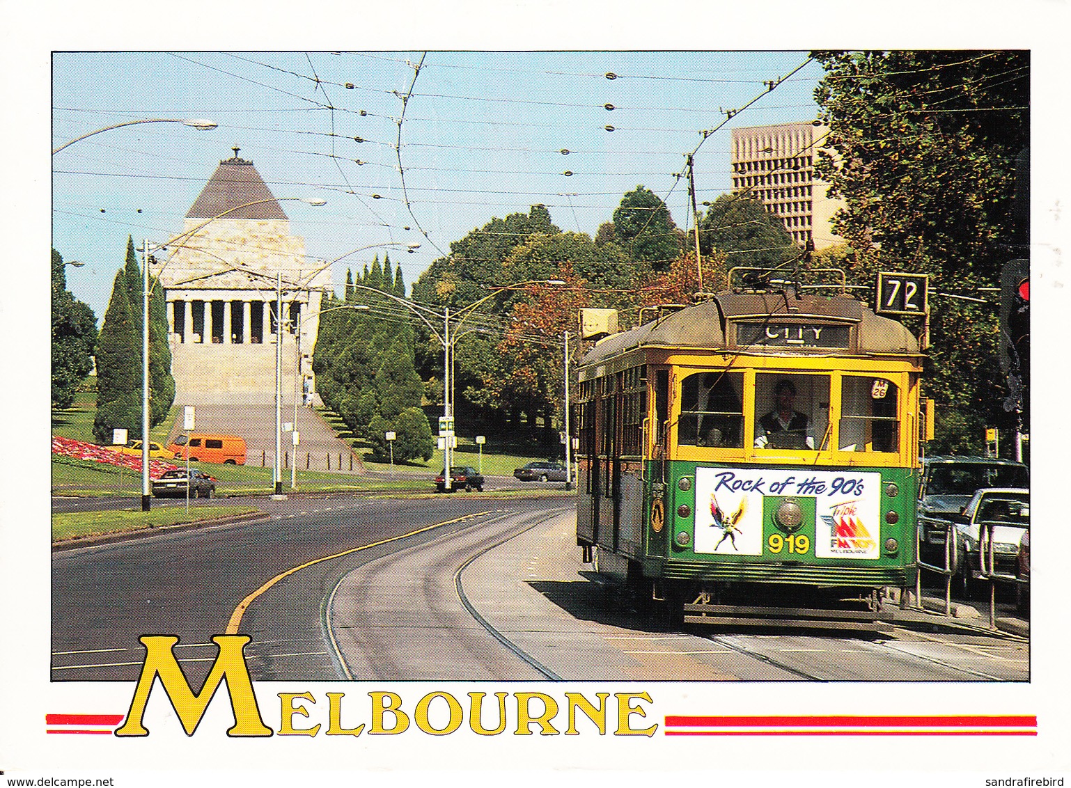 Postcard Of Melbourne, Victoria, Tram Traveling Along St. Kilda Road (5419) - Tramways