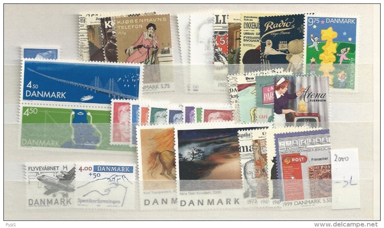 2000 MNH Denmark, Dänemark, Year Complete, Excluding Blocks, Postfris - Volledig Jaar