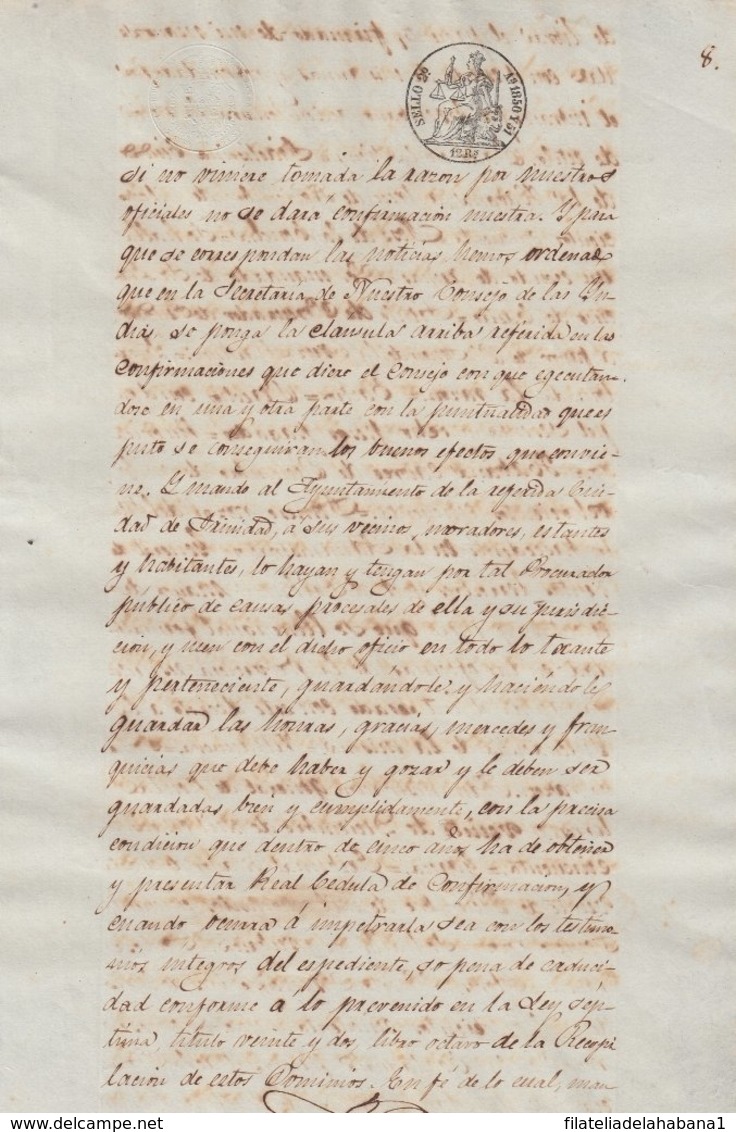 1850-PS-72 SPAIN ANTILLES CUBA PUERTO RICO REVENUE SEALLED PAPER. 1850-51. SELLO 2do. - Portomarken