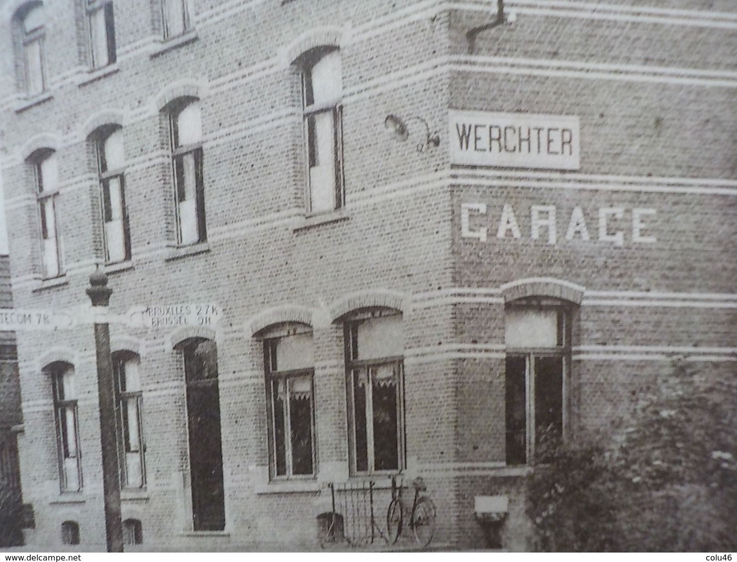 1922 Werchter Garage Steenweg Op Rotselaar Panneau Indicateur: Brussel - Rotselaar