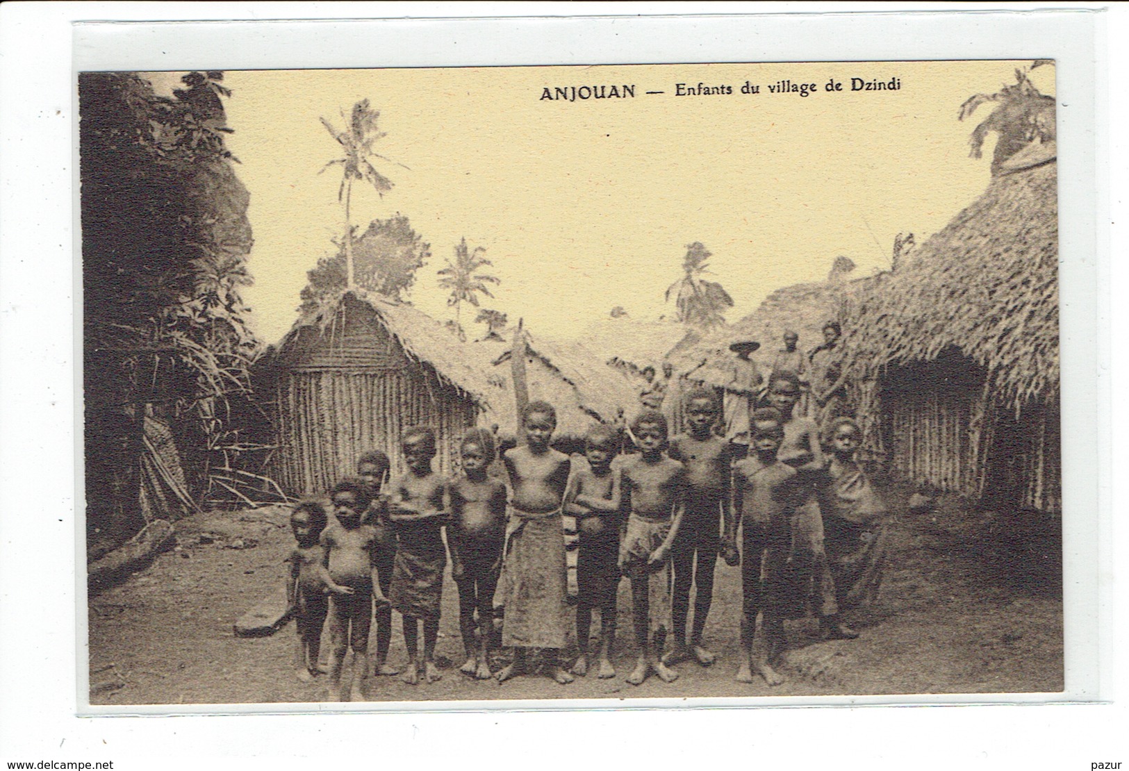 CPA COMORES - ANJOUAN - ENFANTS DU VILLAGE DE DZINDI - Comorre