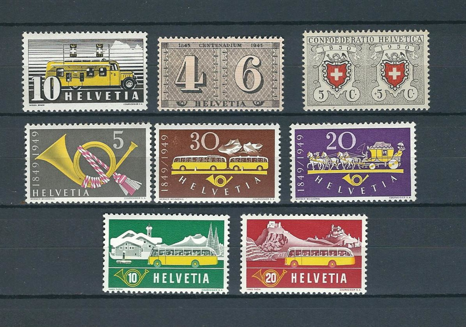 SWITZERLAND, 1937-53  LOT OF STAMPS (Various) 8v MNH - Ungebraucht