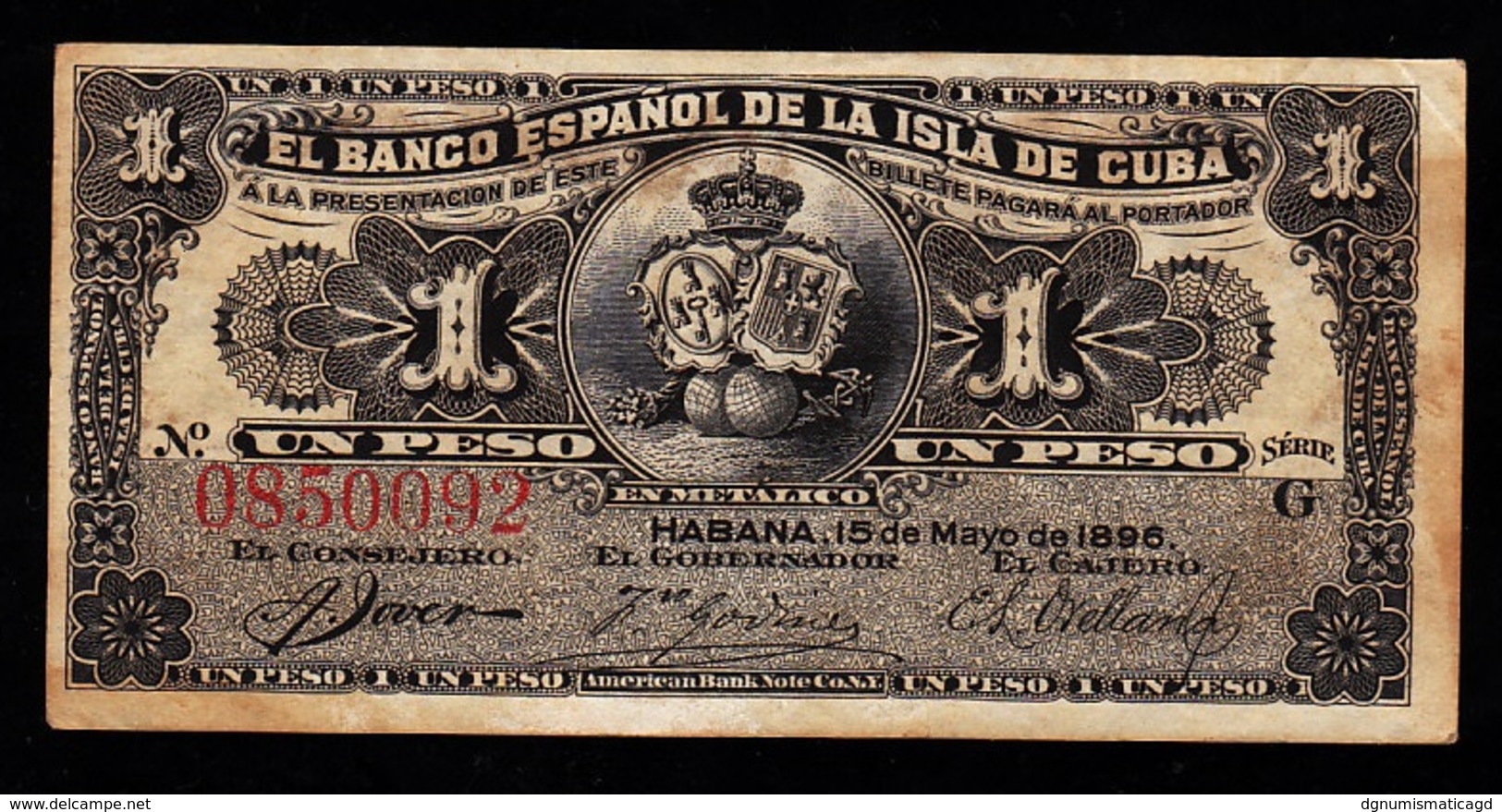 Cuba 1 Peso 1896 - Cuba