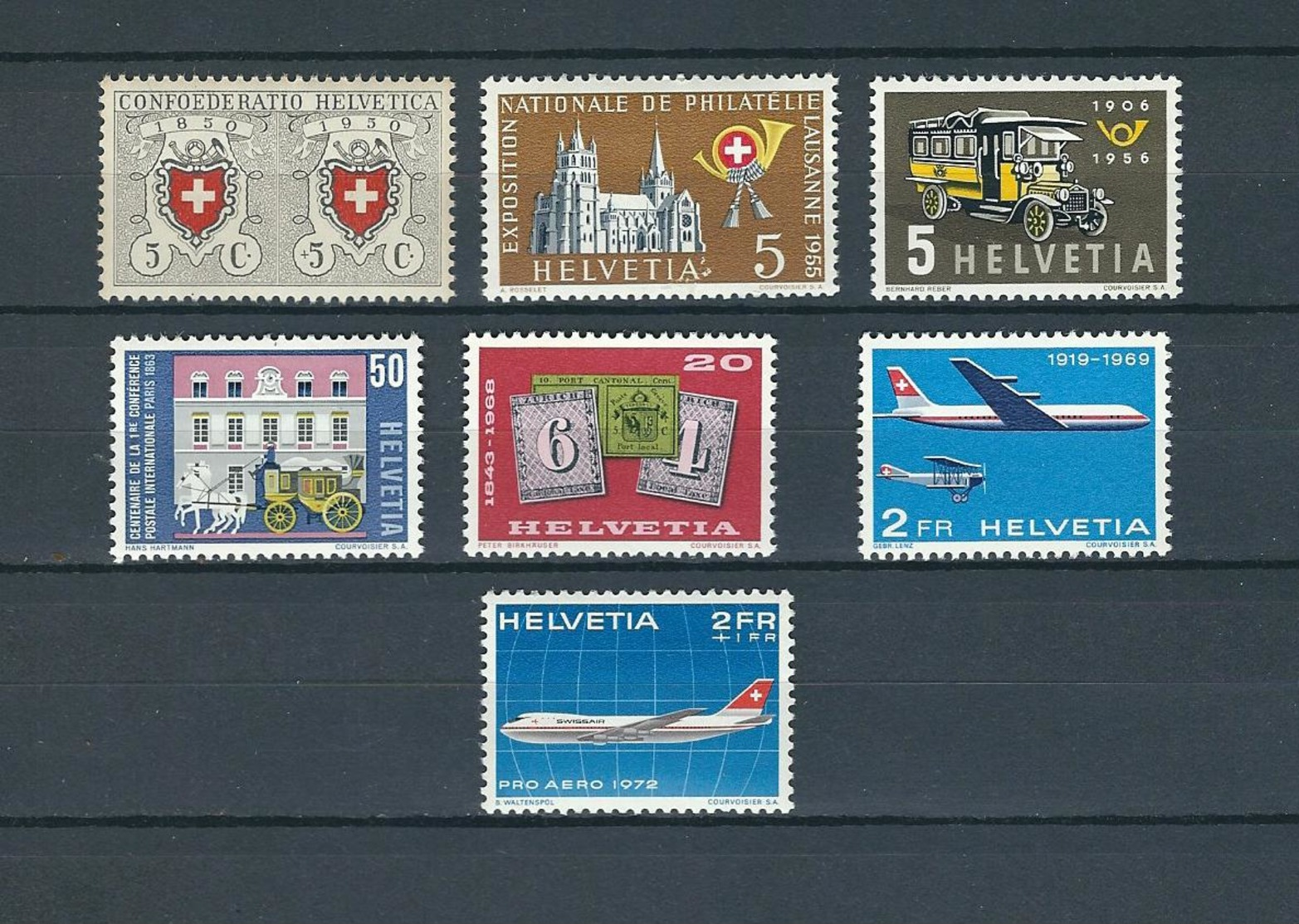 SWITZERLAND, 1950-72  LOT OF STAMPS (Various) 7v MNH - Neufs