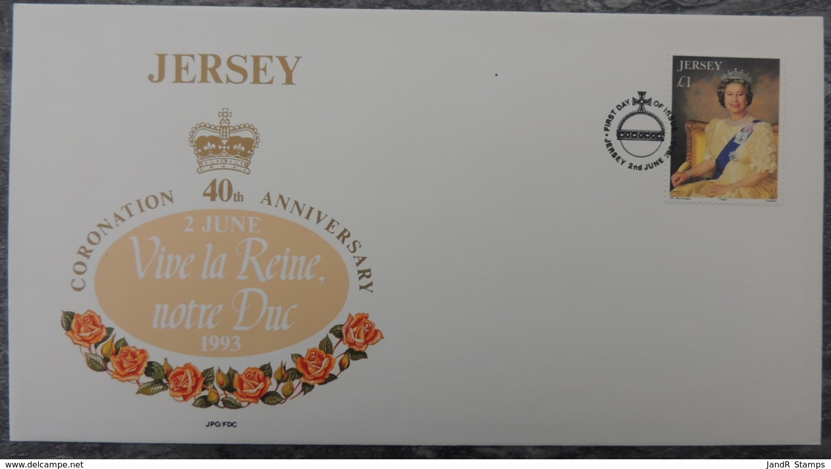 Jersey 1993 Coronation 1 Value £1  Royalty QEII Harbour Yacht Britannia - Jersey