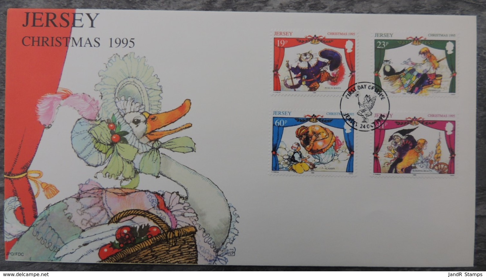 Jersey 1995 Christmas Pantomimes FDC 4 Values  Children - Jersey