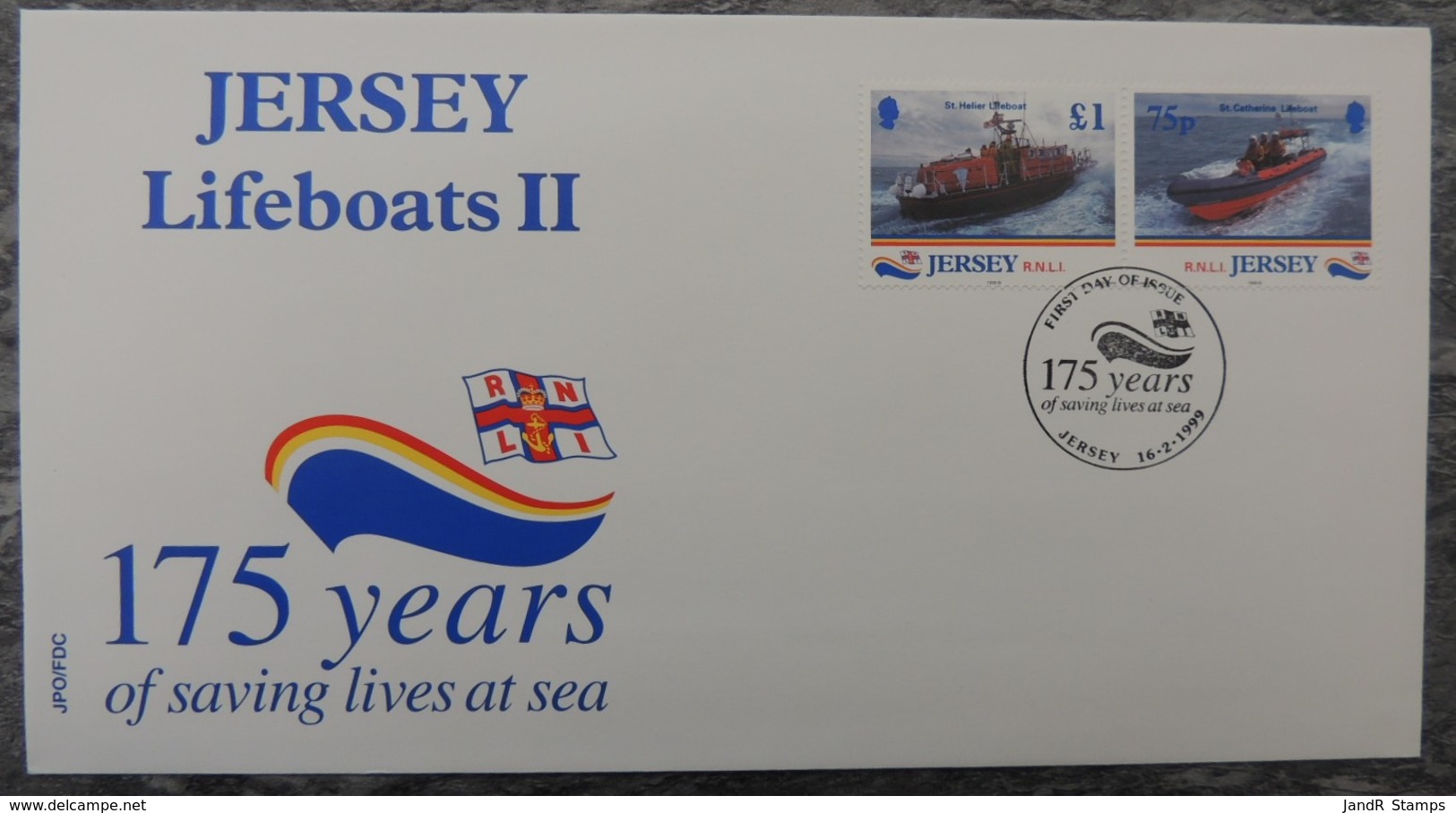 Jersey 1999 175th Anniversary Of The National Lifeboat Institution FDC 4 Values Ships Emergency - Jersey