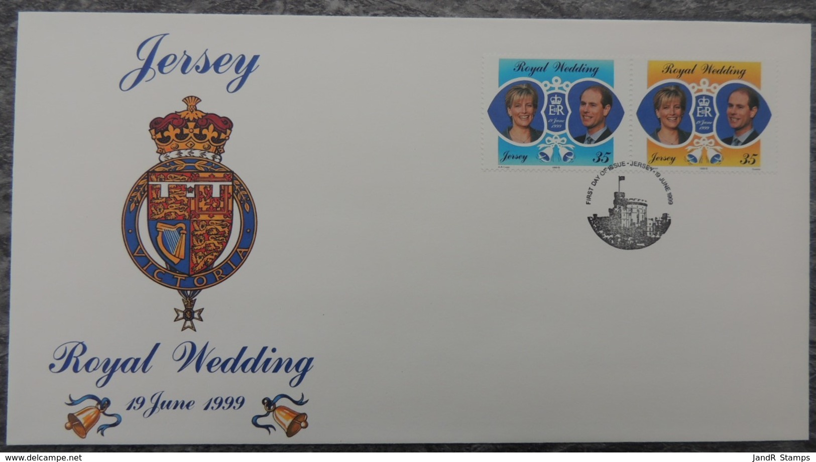 Jersey 1999 Royal Wedding FDC 2 Values  Royalty Edward Sophie - Jersey