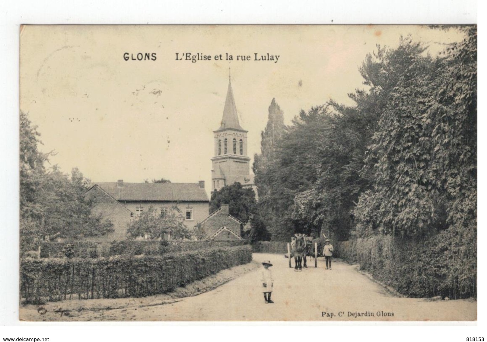 GLONS      L'Eglise Et La Rue Lulay 1913 - Bassenge