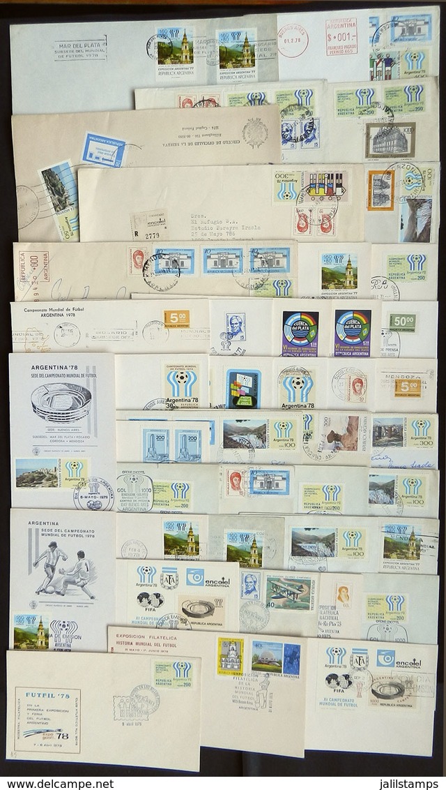 TOPIC FOOTBALL/SOCCER: ARGENTINA 78 Football World Cup: Over 40 Covers Or Cards With Frankings And/or Postmarks Related  - Sonstige & Ohne Zuordnung