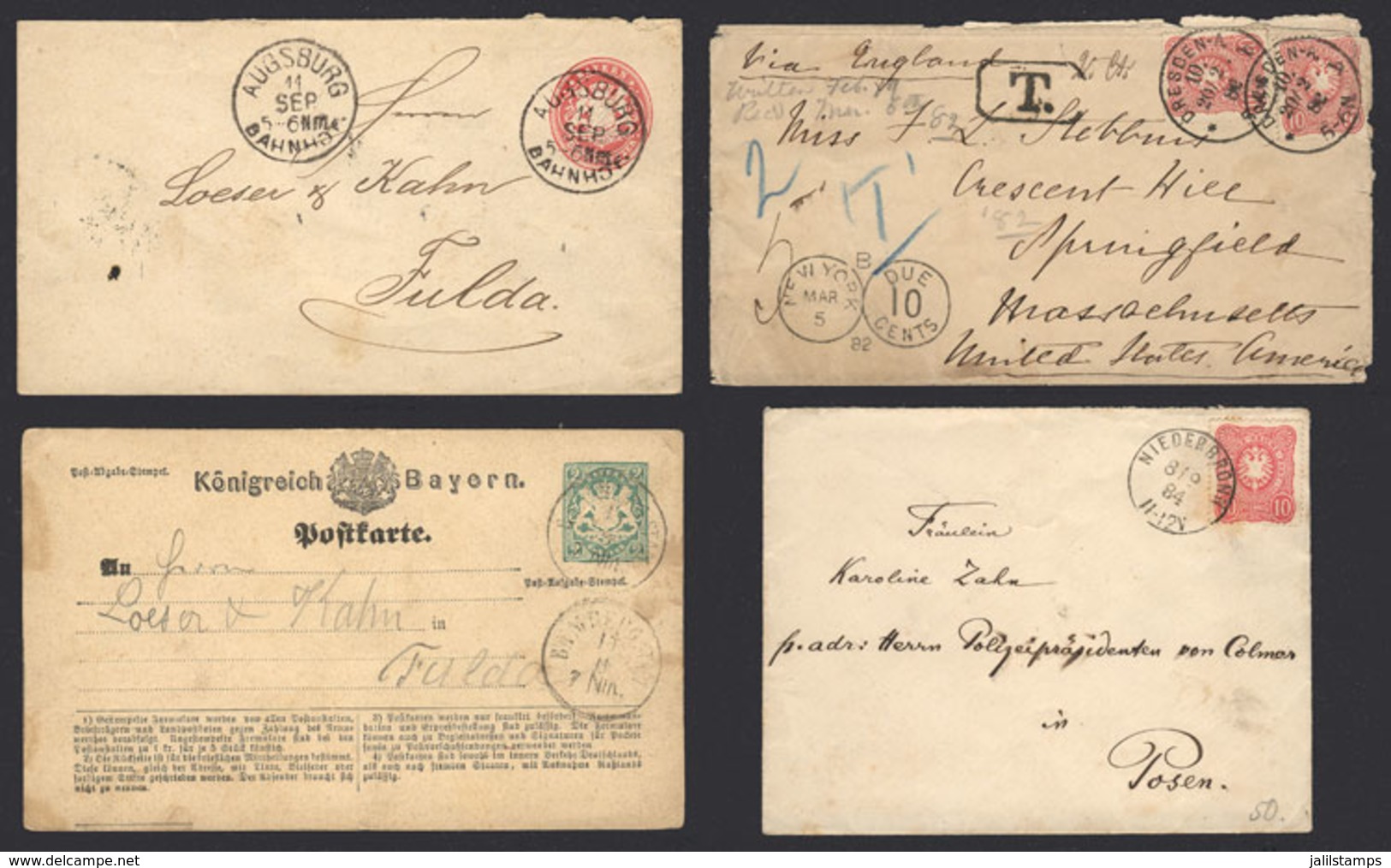 GERMANY: 1860/64: 10 Covers (1 Is A Front) Or Postal Stationeries, Varied Postmarks And Destinations, Some Very Interest - Otros & Sin Clasificación