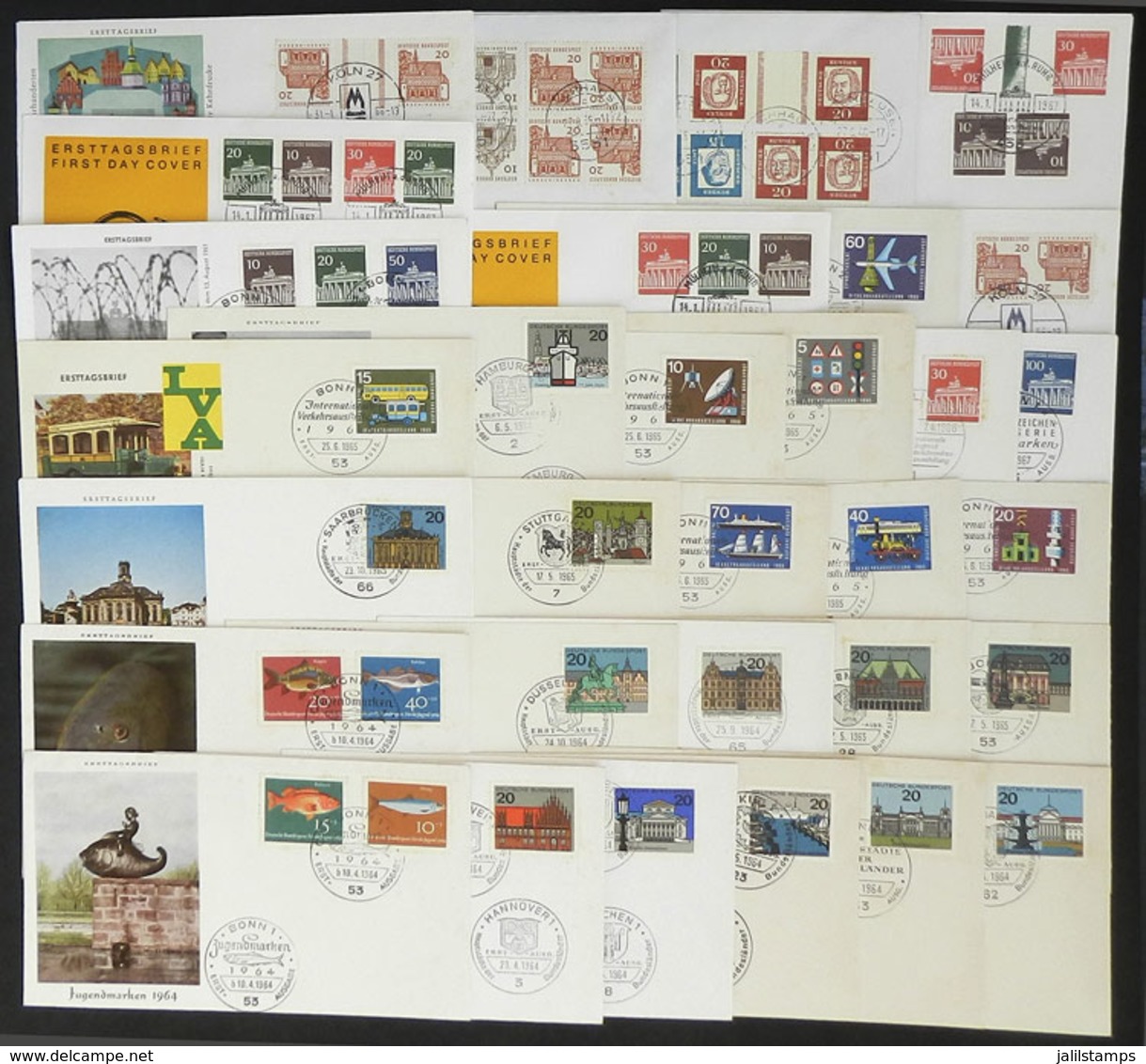 GERMANY: Lot Of FDC Covers And Covers With Special Postmarks Of The 1960s, Several With Tete-beches And Gutters, Interes - Other & Unclassified