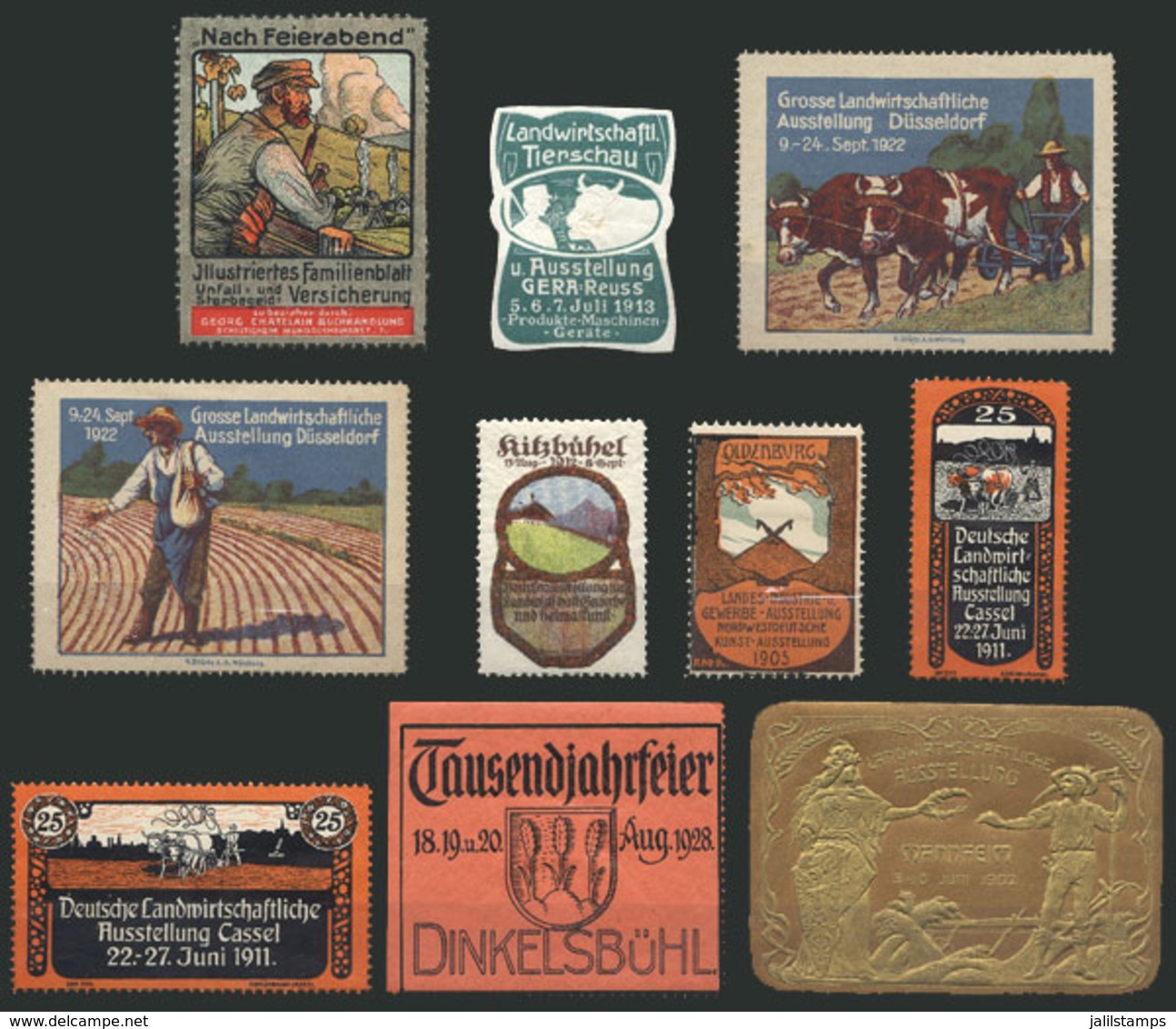 GERMANY: AGRICULTURE, RURAL: 10 Old Interesting Cinderellas, Fine To Very Fine Quality! - Other & Unclassified