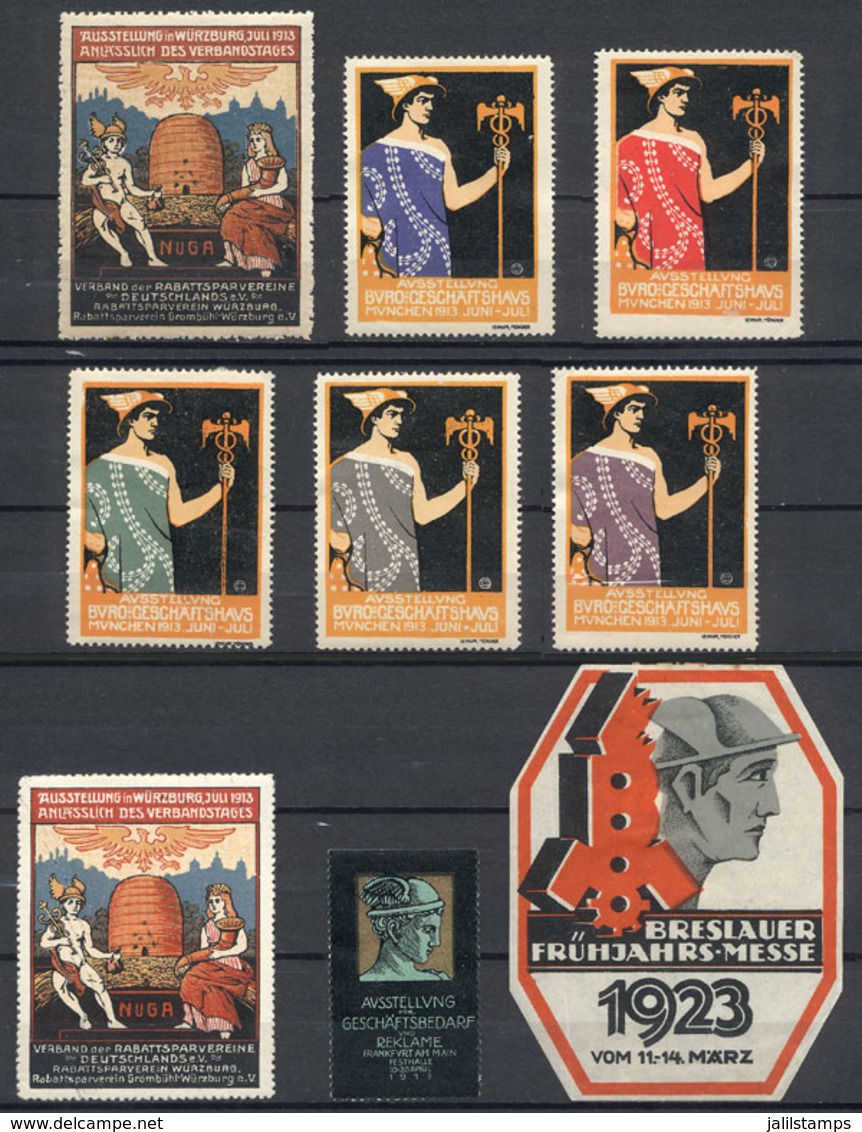 GERMANY: MYTHOLOGY (MERCURY): 9 Old Interesting Cinderellas, Fine To Very Fine Quality! - Other & Unclassified