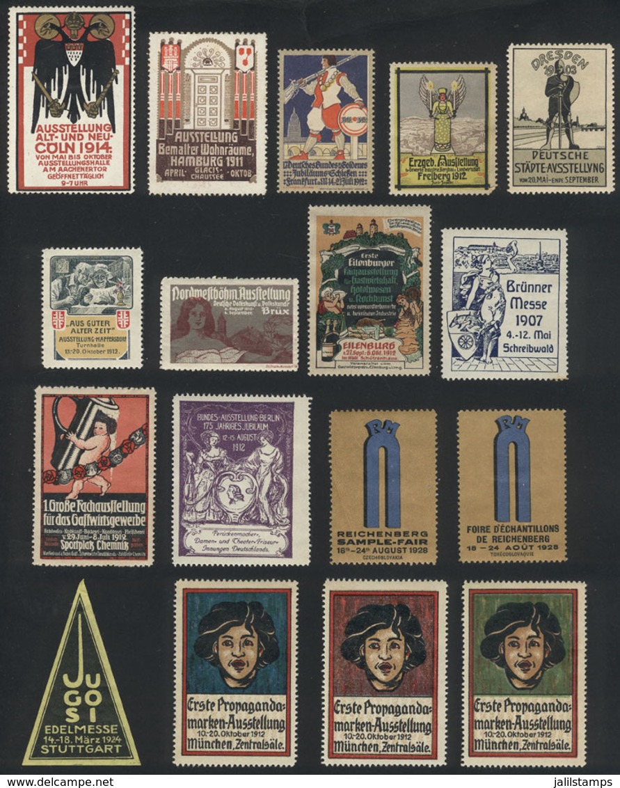 GERMANY: 37 Old Interesting Cinderellas, VARIED TOPICS, Fine To Very Fine Quality! - Other & Unclassified