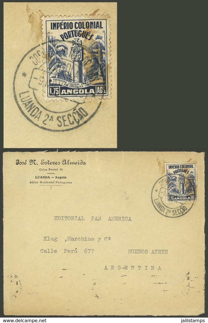 ANGOLA: Cover Front Sent From Luanda To Argentina On 9/NO/1938, Unusual Destination, Nice Franking! - Angola