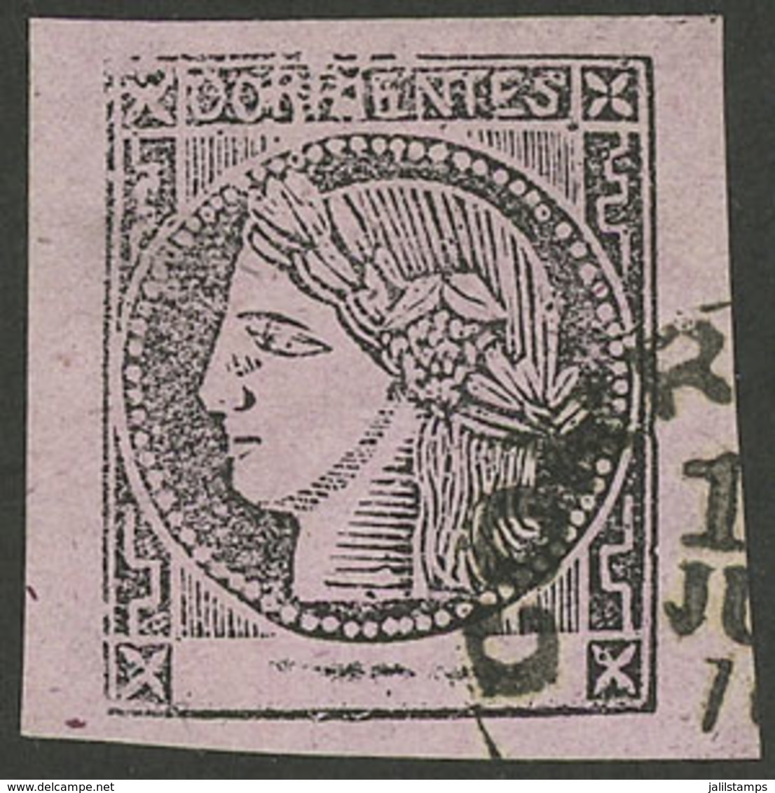 ARGENTINA: GJ.11, Rose, With Circular Datestamp Of Corrientes, Superb, Signed By Victor Kneitschel On Back! - Corrientes (1856-1880)