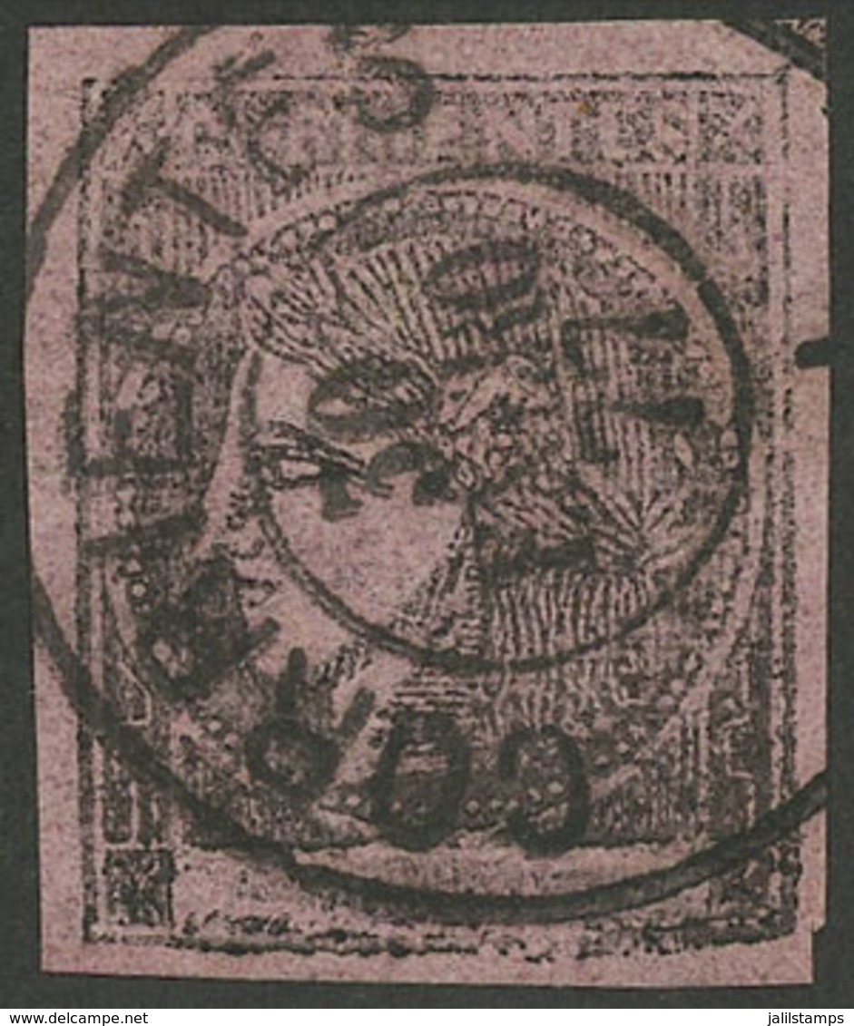 ARGENTINA: GJ.12, Brick-rose, Used In Corrientes On 30/JA/1877, Superb Quality! - Corrientes (1856-1880)