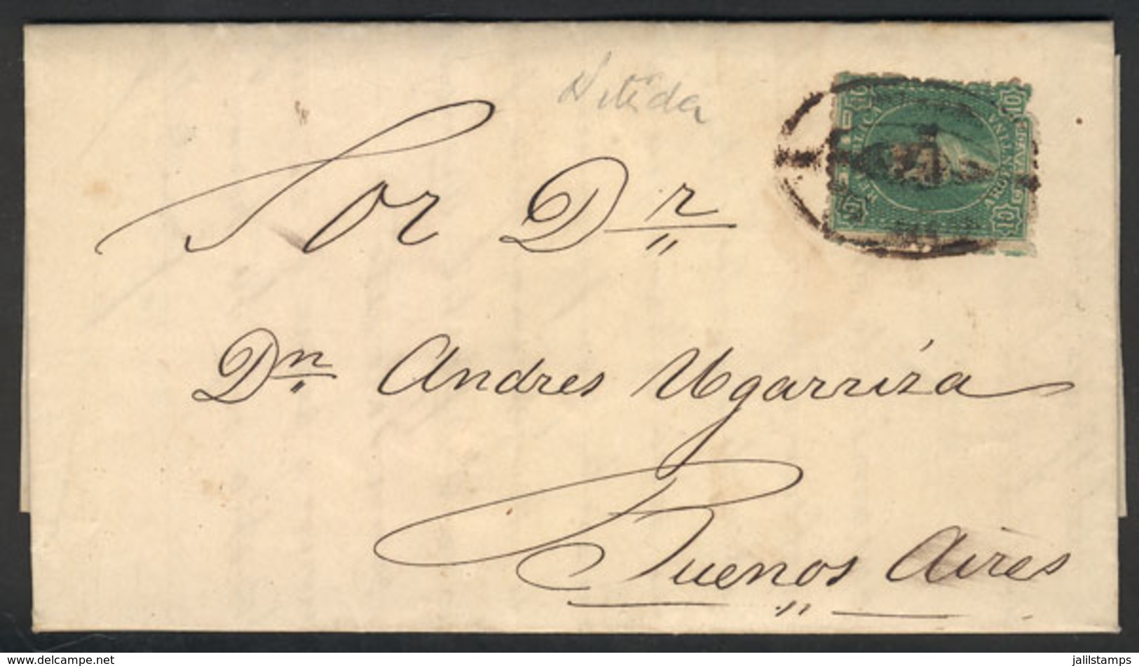 ARGENTINA: GJ.23, 10c. Worn Impression (minor Defect), Franking An Entire Letter Sent From Salta To Buenos Aires On 11/F - Used Stamps