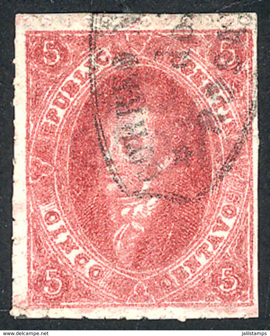 ARGENTINA: GJ.25, 4th Printing, Used In Rosario, Superb Example! - Used Stamps