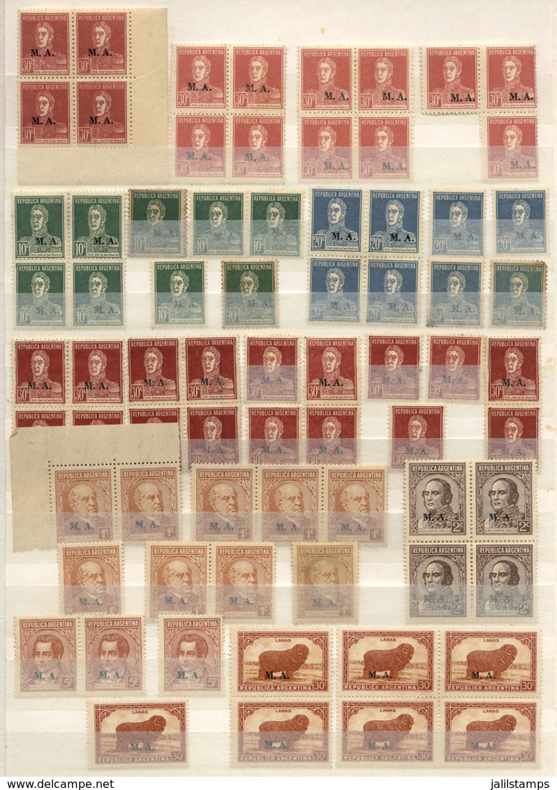ARGENTINA: Large Stock Of Many Thousands Stamps (most Unused And Many MNH) Arranged In A Large Stockbook By GJ Number. I - Officials