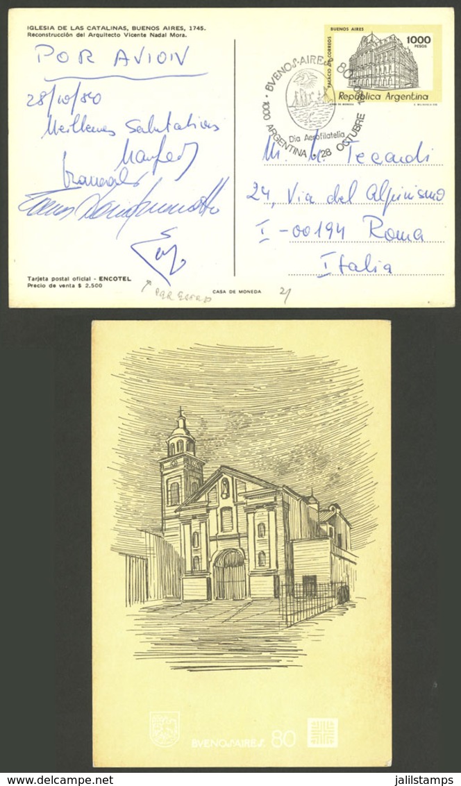 ARGENTINA: GJ.TAR-99, Sent To Italy From The Buenos Aires Philatelic Expo, Rare Trully Used! - Postal Stationery