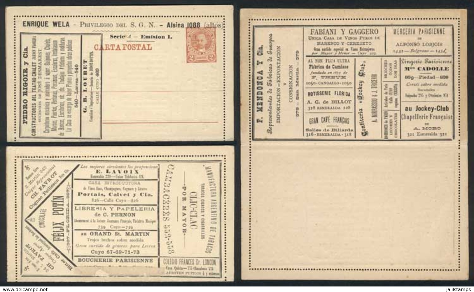 ARGENTINA: VK.6b Lettersheet, WITH ADVERTISEMENT, A Number Of Ads: Tobacco, Cigarettes, Chocolate, Wine, Taylor's, Food, - Postal Stationery