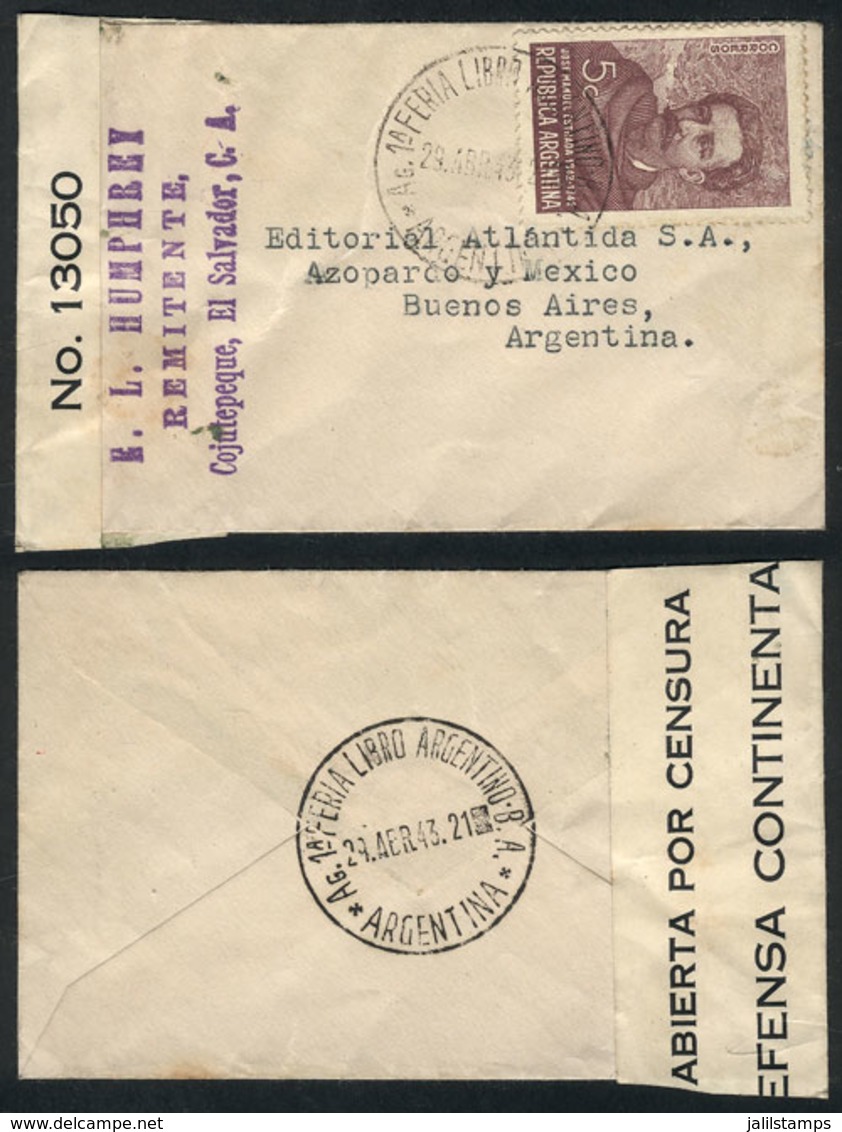 ARGENTINA: Cover Sent From EL SALVADOR To Buenos Aires, Dispatched With Argentina Postage (5c. Estrada) On 29/AP/1943 Wi - Otros & Sin Clasificación