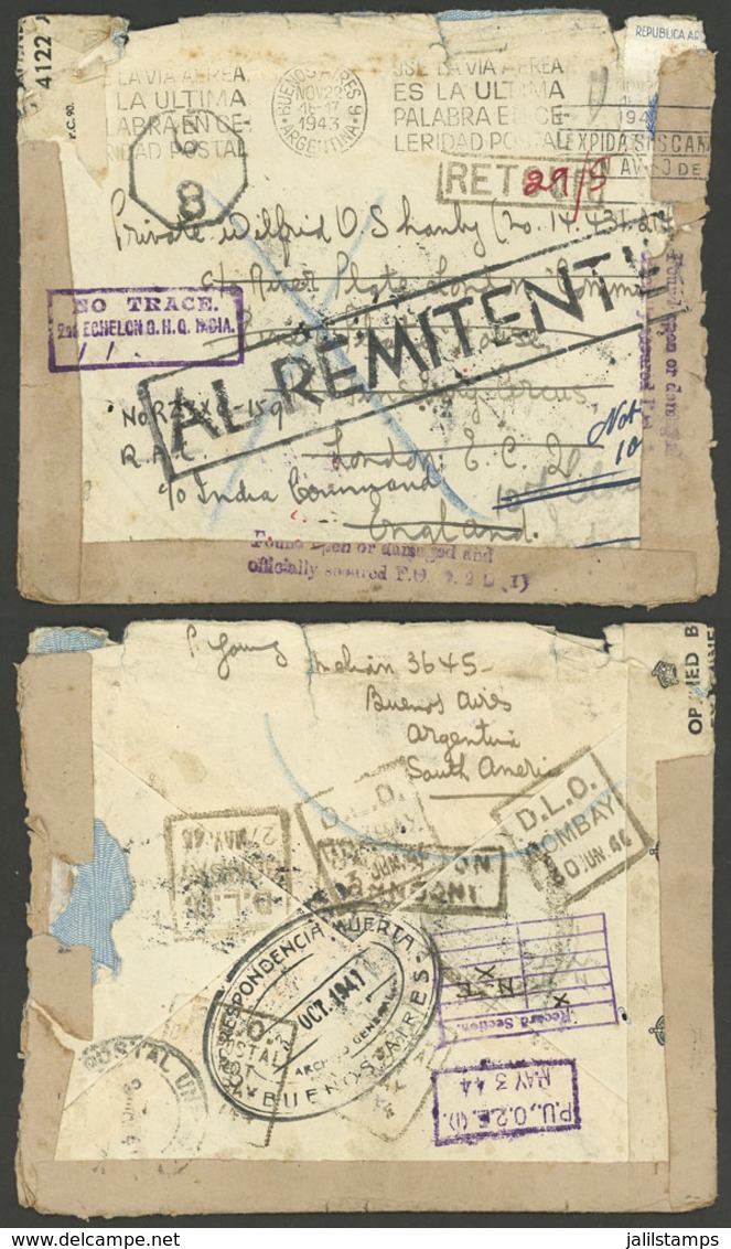 ARGENTINA: AROUND THE WORLD IN 4 YEARS: Cover Sent From Buenos Aires To London (England) On 22/NO/1943 Franked With 20c. - Other & Unclassified