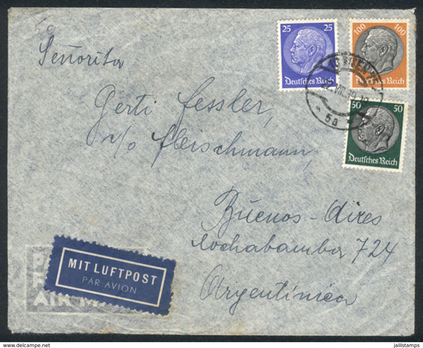 AUSTRIA: 22/AU/1939 WIEN - Argentina: Airmail Cover Franked With GERMANY Stamps For 1.75 Mk., Sent To Buenos Aires, VF! - Other & Unclassified