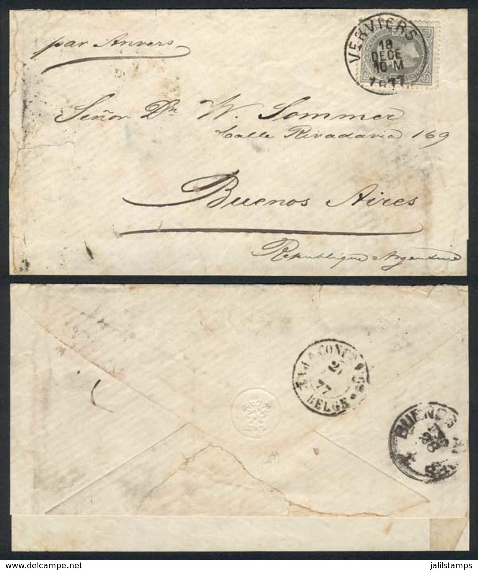 BELGIUM: 18/DE/1877 Verviers - Argentina, By Belgian Paquebot: Cover Franked With 50c. Leopold II Issue Of 1869/78, On R - Other & Unclassified