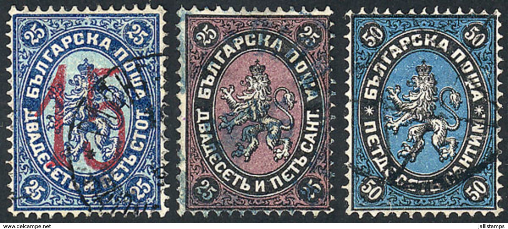 BULGARIA: Yvert 3 + 4 + 27, Used, VF Quality, Catalog Value Euros 450. - Other & Unclassified