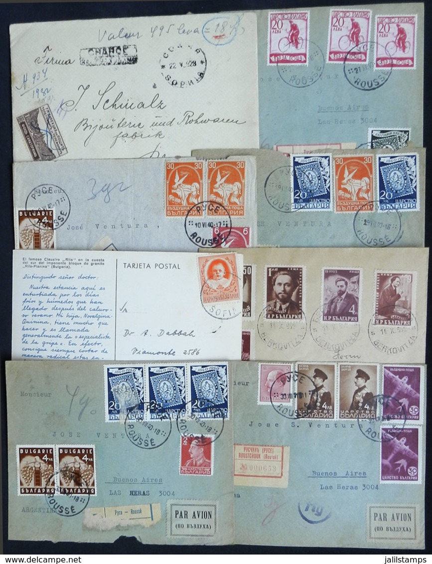 BULGARIA: 8 Covers Or Cards Used Between Circa 1928 And 1940, Most Sent To Argentina, Including A Declared Value To Germ - Other & Unclassified