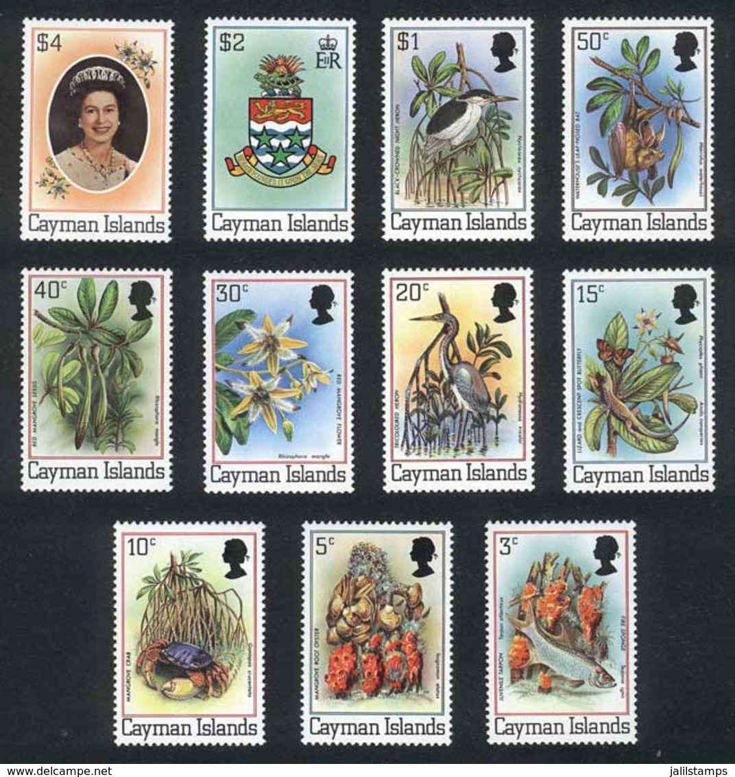CAYMAN ISLANDS: Yvert 459/469, Fish, Flowers And Birds, Complete Set Of 11 Unmounted Values, Excellent Quality! - Kaimaninseln