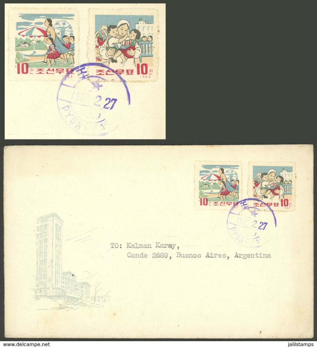 NORTH KOREA: Cover Sent To Argentina In 1963, VF Quality! - Korea (Noord)