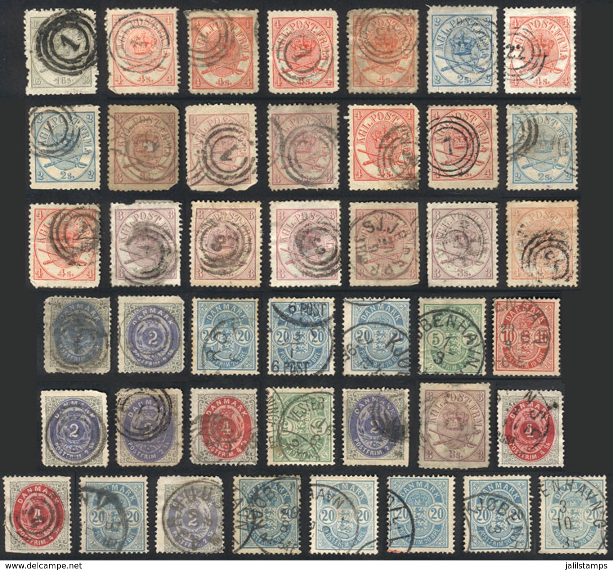 DENMARK: Lot Of Old Stamps, All Used And Of Mixed Quality (several With Defects, Some Of Fine Quality), VERY HIGH CATALO - Other & Unclassified