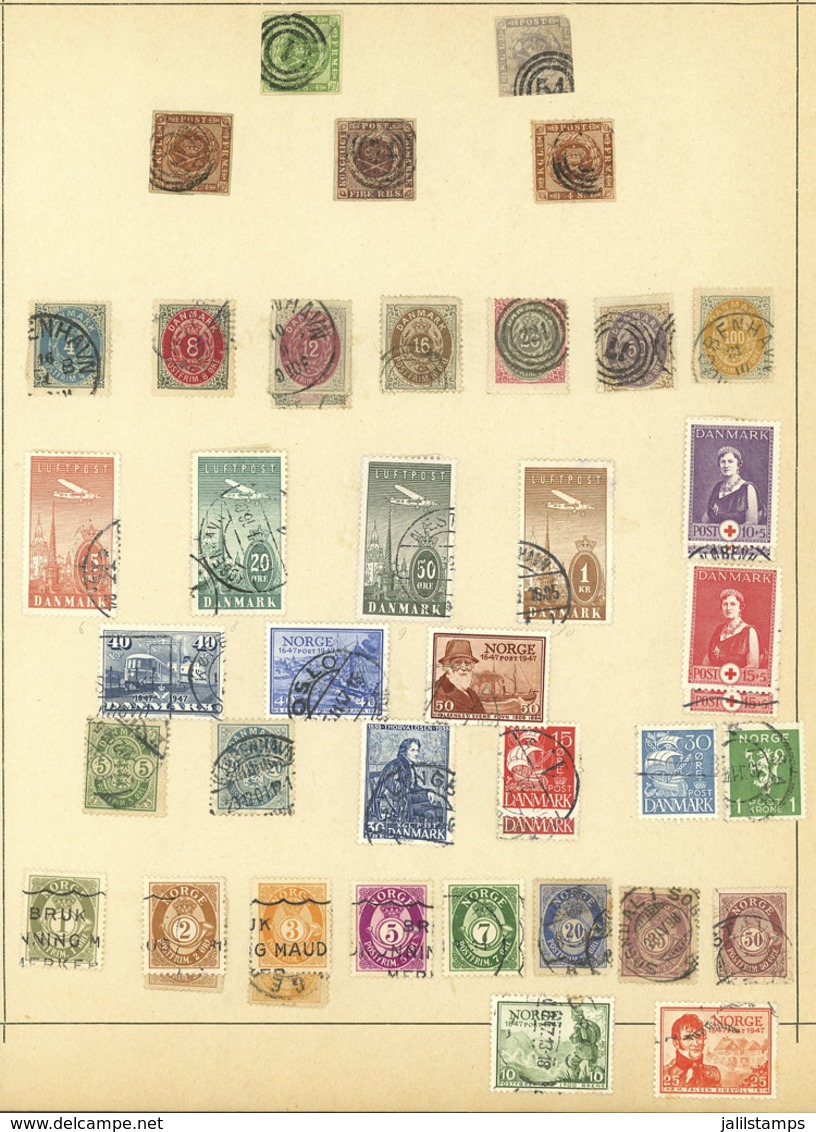 DENMARK + SWEDEN: Accumulation On Album Pages, Used Or Mint (lightly Hinged) Stamps, Very Fine General Quality (a Few Ma - Other & Unclassified