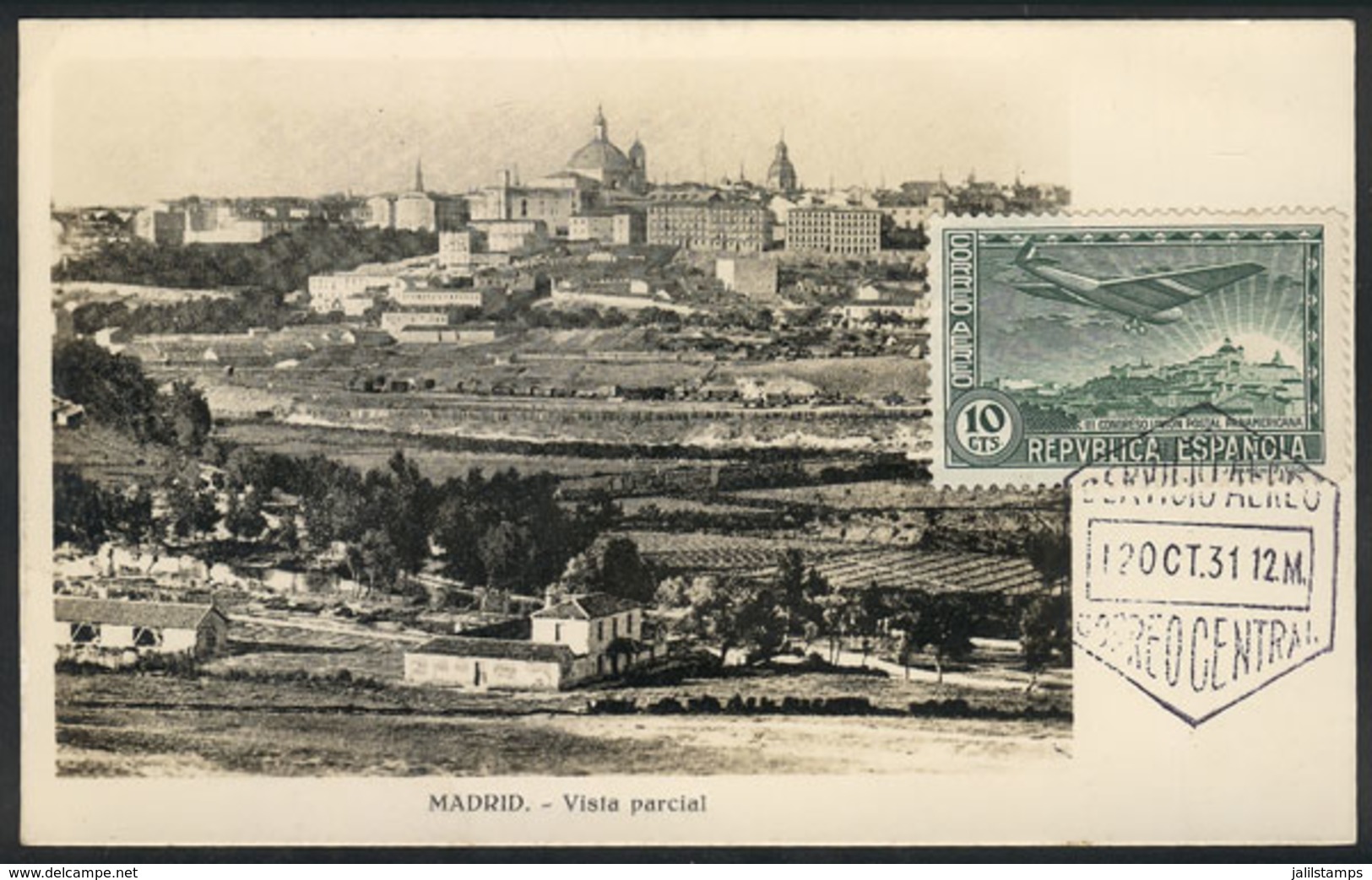 SPAIN: Maximum Card Of 1931: Partial View Of Madrid, Excellent Quality! - Sonstige & Ohne Zuordnung