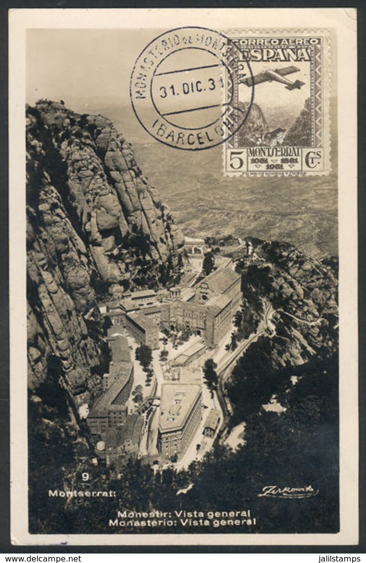 SPAIN: Maximum Card Of 1931: Abbey Of Montserrat, Excellent Quality! - Other & Unclassified