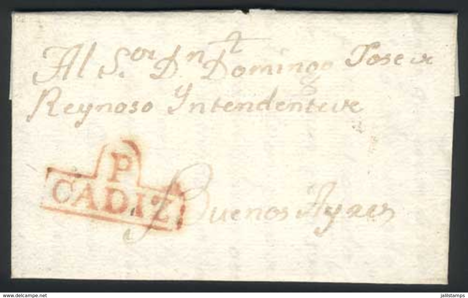 SPAIN: Long And Interesting Complete Folded Letter Datelined Puerto De Santa María 11/DE/1807, Sent To Buenos Aires, Wit - Andere & Zonder Classificatie