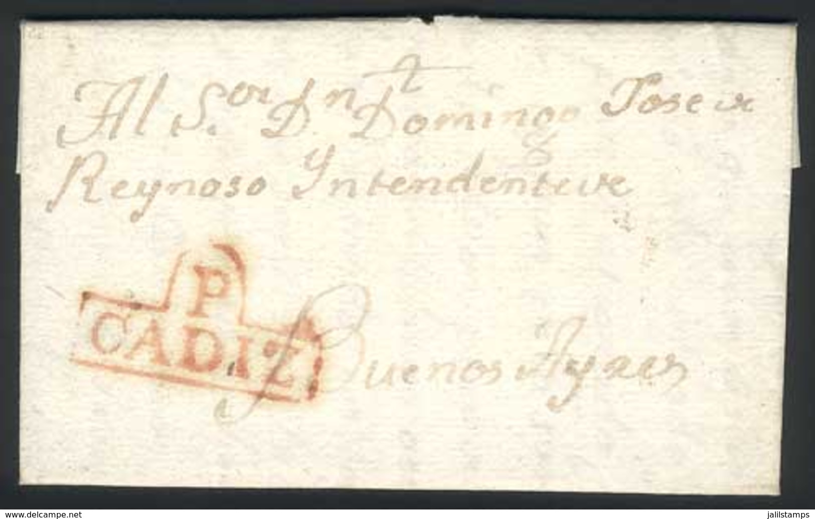 SPAIN: Long And Interesting Complete Folded Letter Datelined Puerto De Santa María 11/DE/1807, Sent To Buenos Aires, Wit - Other & Unclassified