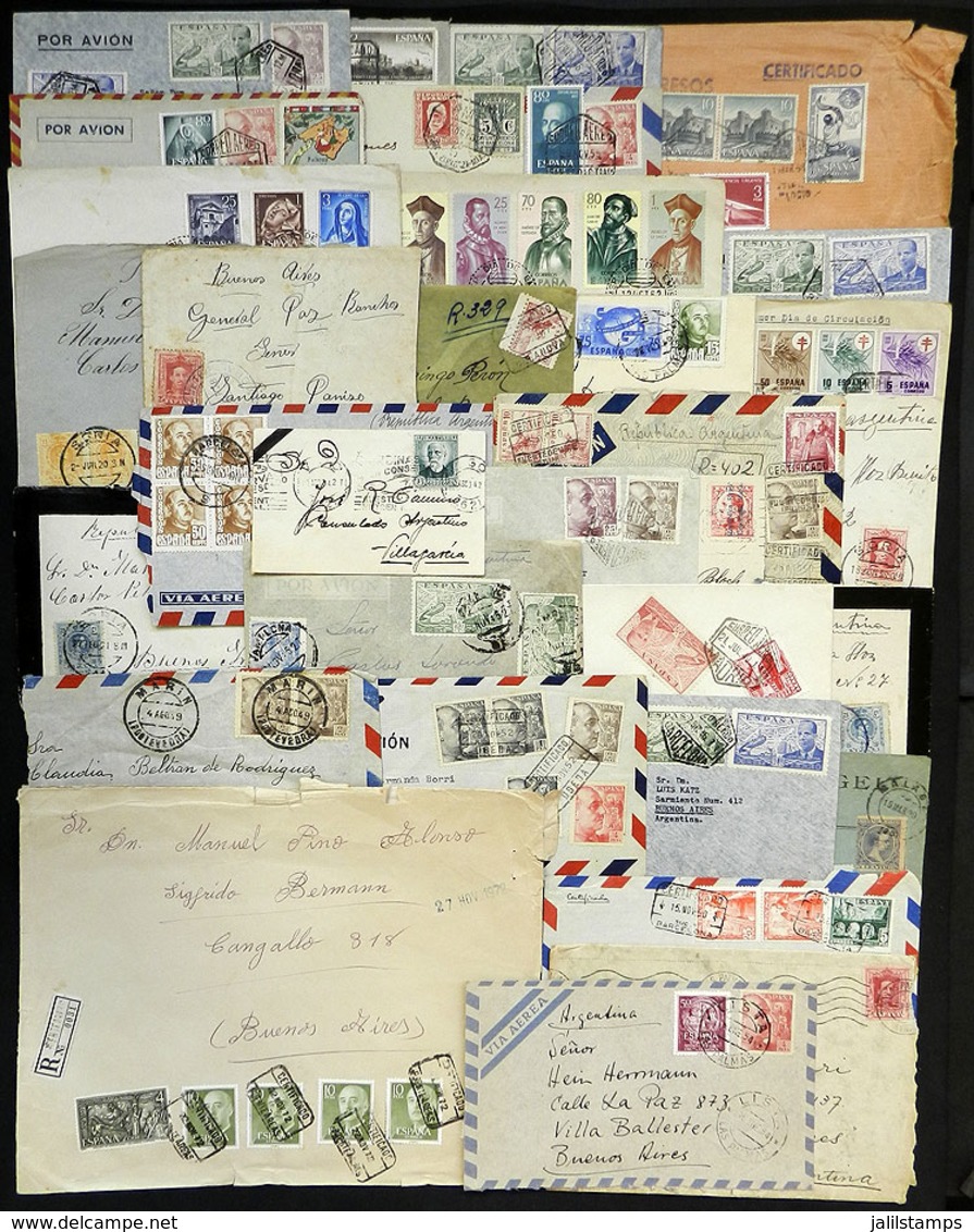 SPAIN: 32 Covers Or Cards Sent To Argentina In Varied Periods, Interesting! - Other & Unclassified