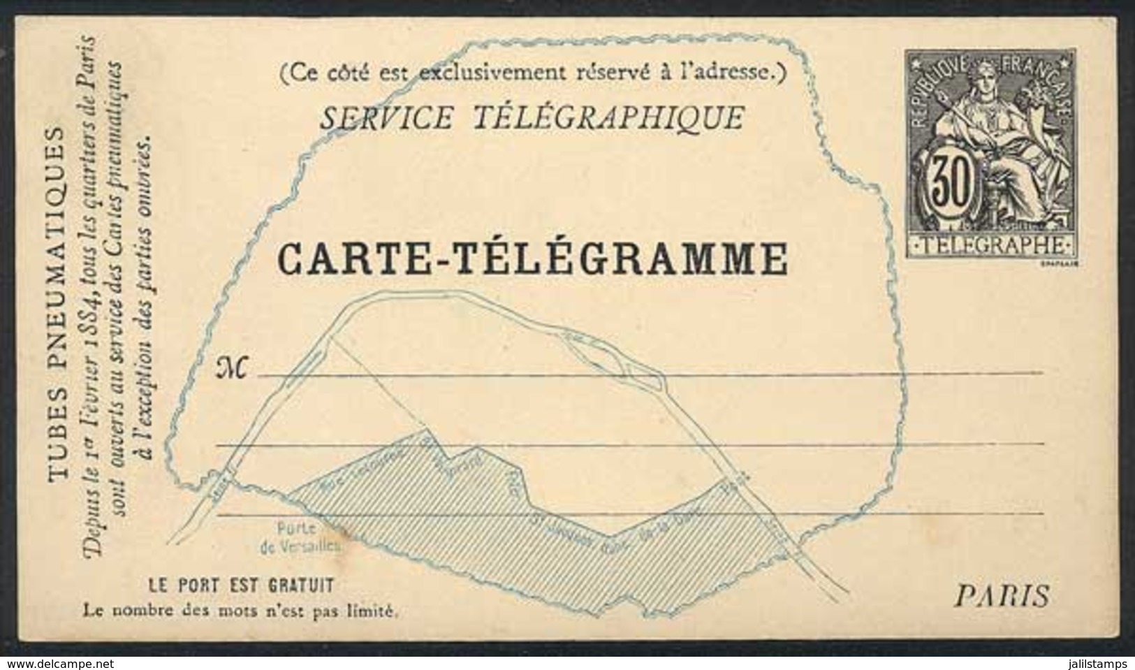 FRANCE: 30c. Carte-telegramme, Unused, VF Quality! - Autres & Non Classés