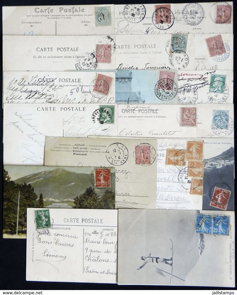 FRANCE: 18 Old Postcards, Almost All Used, Several Very Interesting Cancels Can Be Seen, And Also Very Good Views! - Other & Unclassified