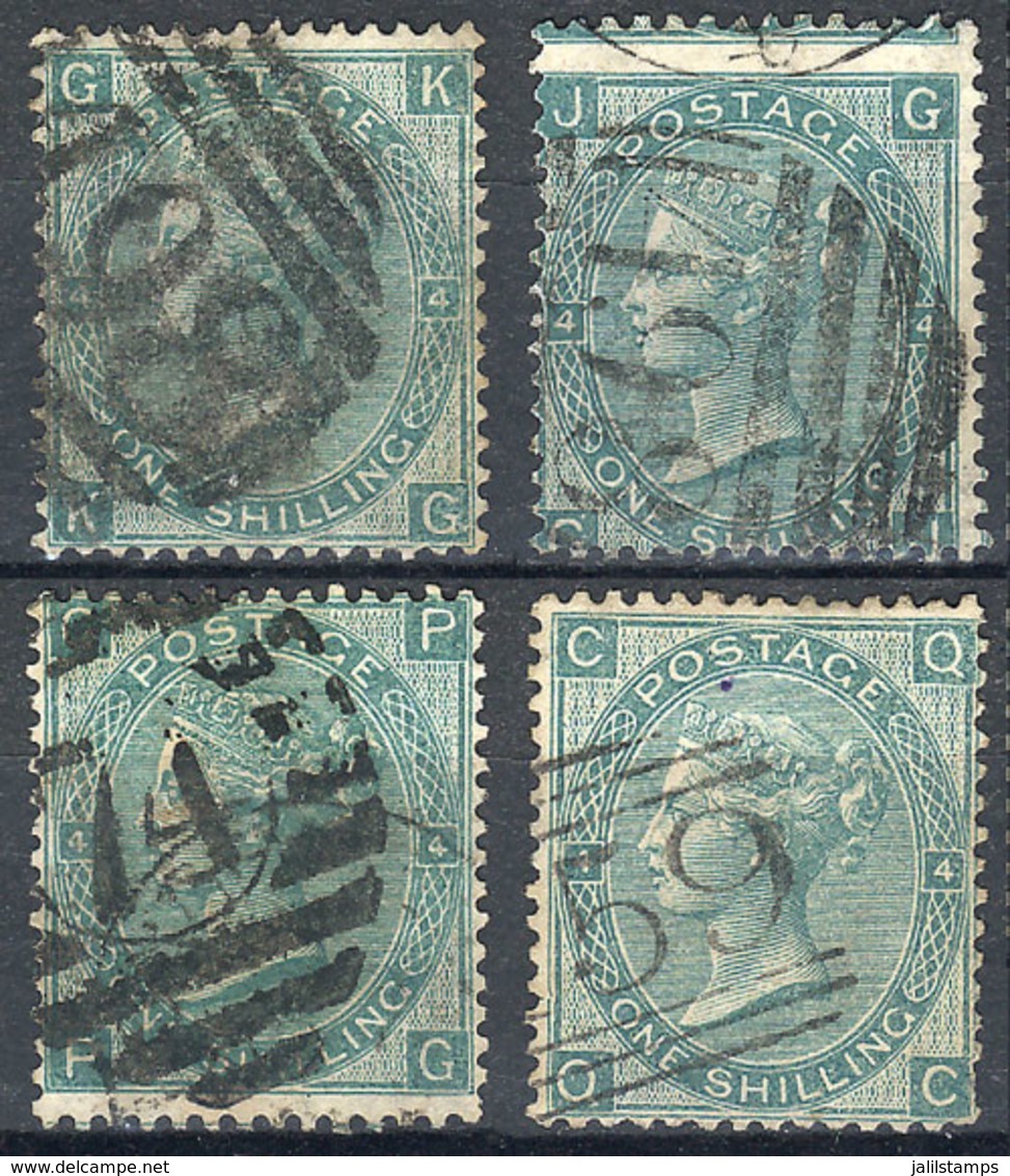 GREAT BRITAIN: Sc.48, 4 Used Examples, 3 Of Very Fine Quality, One With Defect On Reverse But With Interesting Shifted W - Sonstige & Ohne Zuordnung