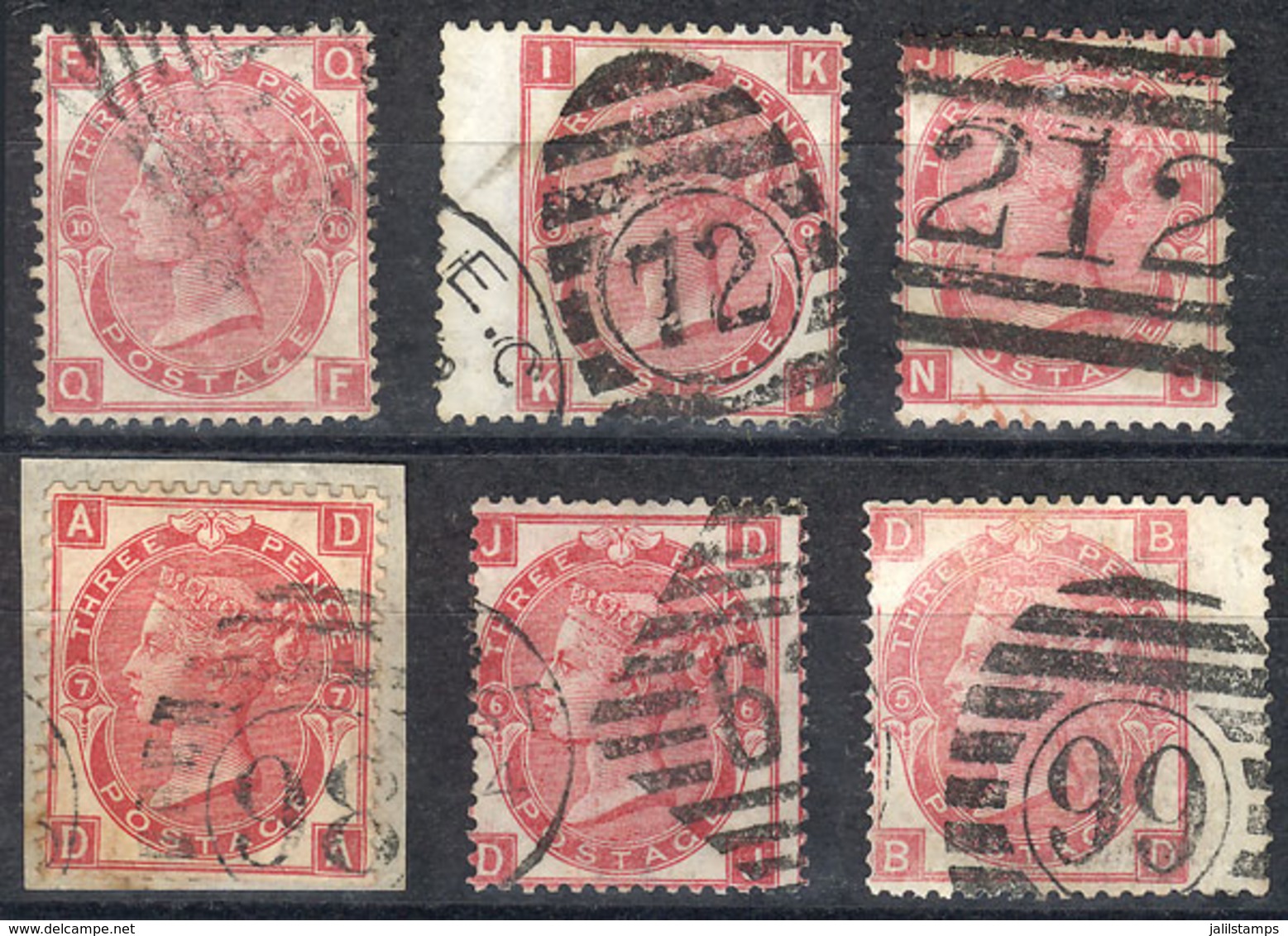 GREAT BRITAIN: Sc.49, 6 Used Examples (plates 5 To 10), Fine To VF General Quality, Catalog Value US$430. - Other & Unclassified