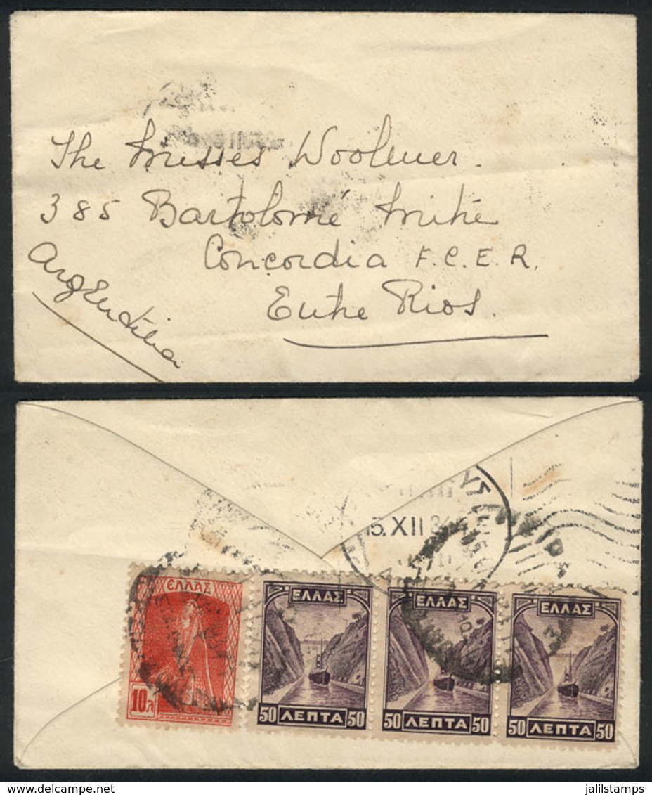 GREECE: Small Cover Sent To Argentina On 15/DE/1934, VF Quality! - Other & Unclassified