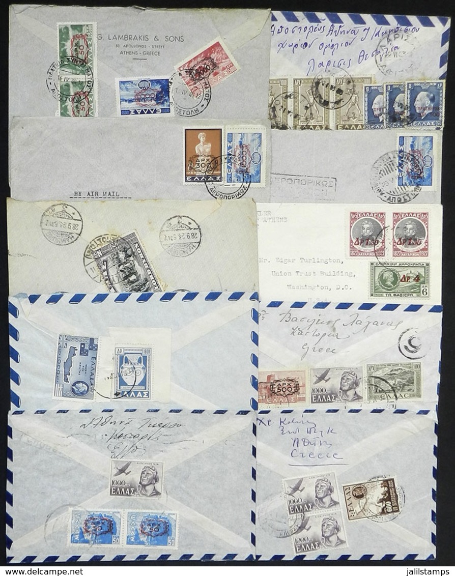 GREECE: 9 Covers Used In The 1940/50s, Several Sent To Argentina, There Are Nice Frankings! - Other & Unclassified